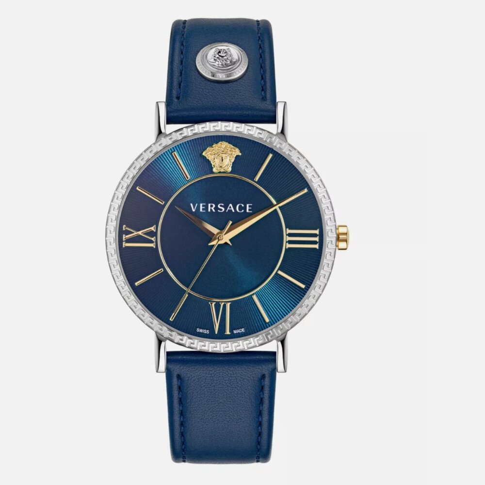 Versace 42mm Blue Steel Watch Men's